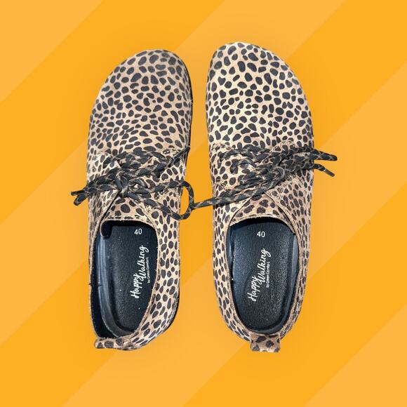 Green Comfort walking shoes leopard print lace up comfort shoe size 40 / 9 - Picture 5 of 7